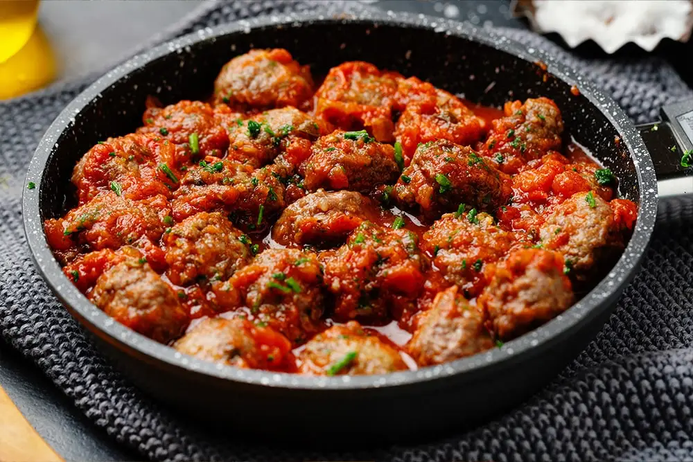 Meatballs in Shakshuka Tomato Sauce